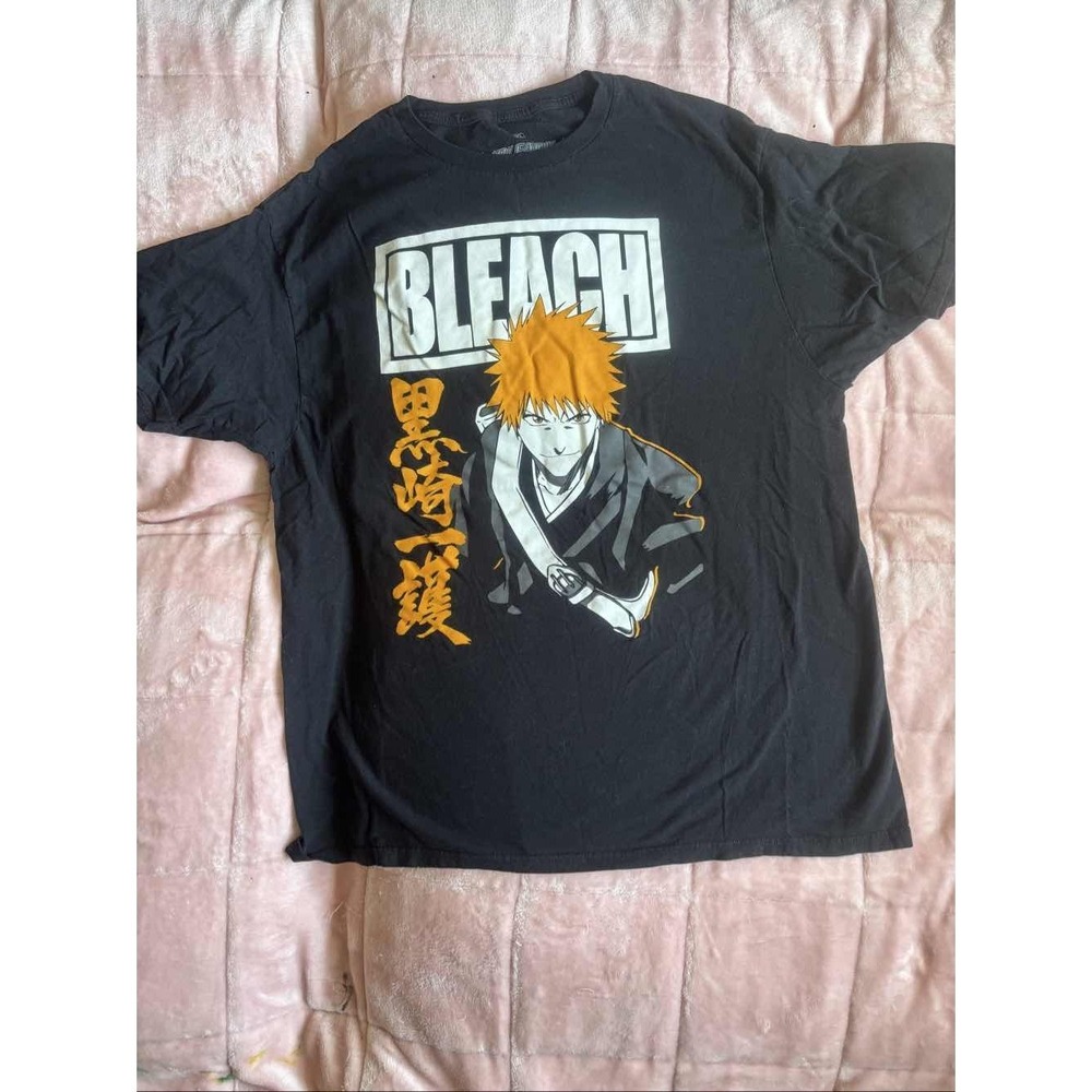Bleach Ichigo Kurosaki Graphic T-Shirt Black Men's Size XL